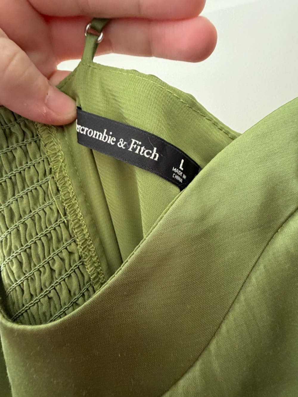 Abercrombie & Fitch Olive Green Satin Slip Dress - Picture 3 of 4